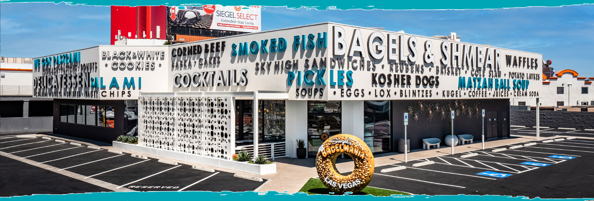 Bagelmania Las Vegas Convention Center exterior - Siegel's Baglemania authentic Jewish deli & bakery on the Las Vegas strip