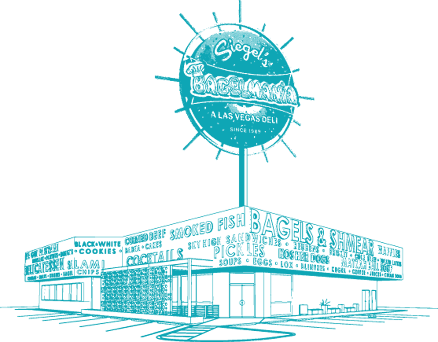 Siegel's Bagelmania original deli illustration