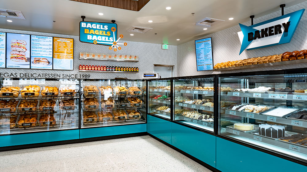 Bagelmania Las Vegas Convention Center our story header image - Siegel's Baglemania authentic Jewish deli & bakery on the Las Vegas strip